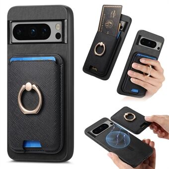 B3 For Google Pixel 8 Pro Magnetisk Etui Avtakbar Kortholder Lær+TPU Telefondeksel