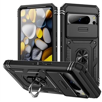 For Google Pixel 8 Pro Etui Camshield Ring Holder Kickstand TPU+PC Telefon Deksel