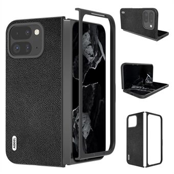 ABEEL For Google Pixel 9 Pro Fold 5G Telefondeksel Litchi Texture Ekte Kuskinntrekk Hard PC Deksel