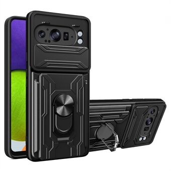 For Google Pixel 9 Pro XL Etui PC+TPU Stativ Telefon Bakdeksel med Kameradeksel