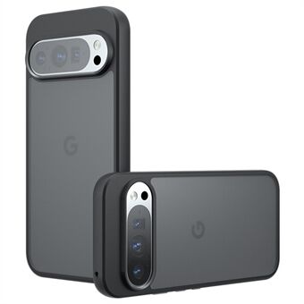 For Google Pixel 9 Pro / Pixel 9 Deksel Skin-Touch TPU+PC Matt Telefondeksel, Gjennomsiktig Svart