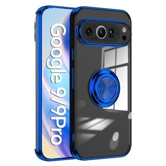 For Google Pixel 9 Pro / Pixel 9 Etui Elektroplettering Stativ TPU Telefon Deksel Magnetisk Bilfeste