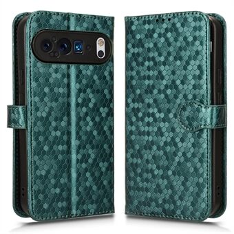 For Google Pixel 9 Pro XL Lommebok Etui Prikkemønster Preging PU Lær Telefondeksel