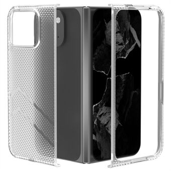 For Google Pixel 9 Pro Fold 5G Klar Etui Bølge Tekstur Matte Hard PC Beskyttende Telefon Deksel