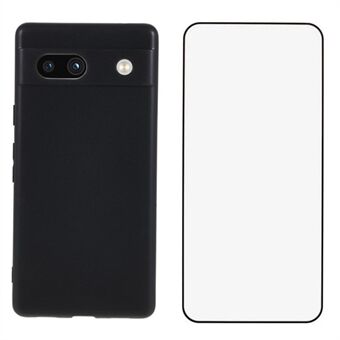 WANLONFENG MS-serien for Google Pixel 7a TPU-etui matt bakdeksel med herdet glass