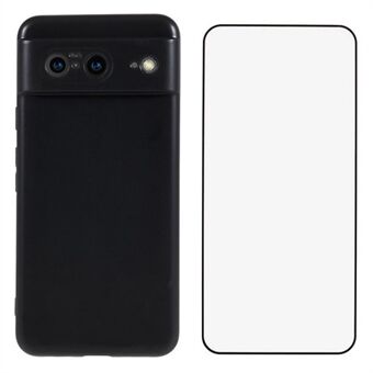 WANLONFENG MS-serien for Google Pixel 8 TPU-etui matt bakdeksel med herdet glass