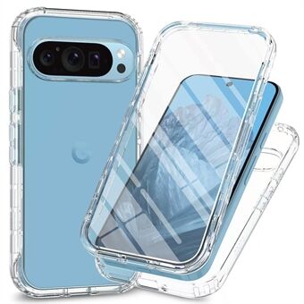 For Google Pixel 9 Pro XL Etui TPU+PC Full Beskyttelse Støtsikker Telefondeksel med PET Skjermbeskytter