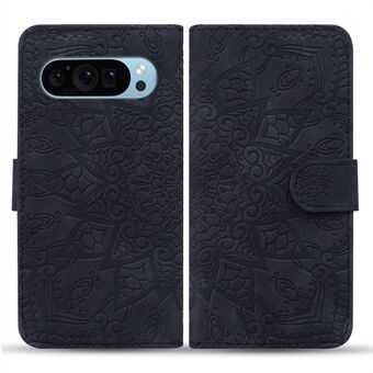 For Google Pixel 9 / Pixel 9 Pro Etui PU Lær Lommebok Flip Telefon Deksel Blomst Preget