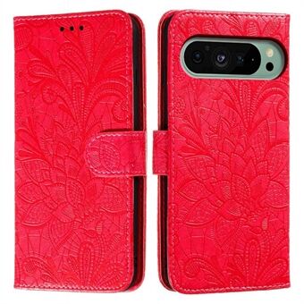 For Google Pixel 9 Pro / 9 Etui Blondeblomster PU Lær Flip Lommeboktelefondeksel