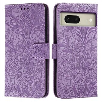 For Google Pixel 8 Etui Blondeblomster PU Lær Flip Lommebok Telefondeksel