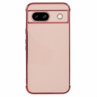 For Google Pixel 8a Etui Elektroplettert Ramme TPU Mykt Telefondeksel - Rosa