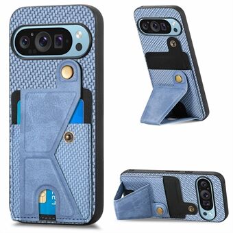 For Google Pixel 9 Pro XL Etui K-formet Kickstand Lær+PC+TPU Telefondeksel