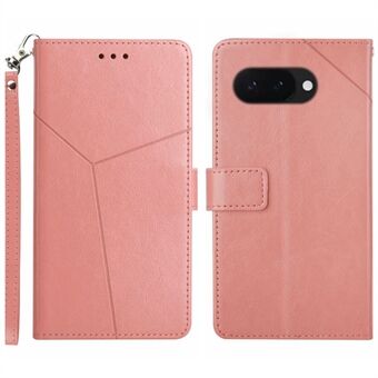 HT01 For Google Pixel 9a Etui Y-Formede Linjer Preging Lær Telefondeksel