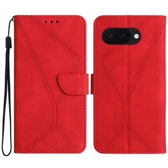 HT05 For Google Pixel 9a Etui Hud-lignende Linjer PU Lær Flip Telefondeksel