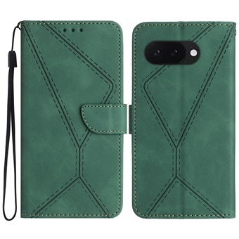 HT05 For Google Pixel 9a Etui, Skinnfølelse Linjer PU Lær Flip Mobildeksel