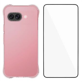 WANLONFENG WL-serien for Google Pixel 9a TPU-etui 2,0 mm telefondeksel med herdet glassfilm