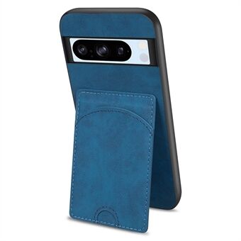 For Google Pixel 9 Pro XL Etui Kickstand Lærbelagt TPU Telefondeksel med Kortspor