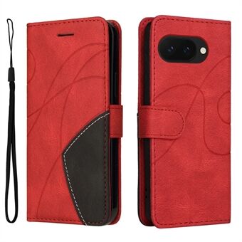 For Google Pixel 9a Etui Fargeblanding Skinn Telefondeksel Lommebokstativ