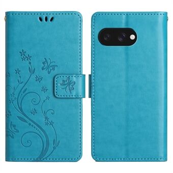 For Google Pixel 9a Etui PU Skinntelefon Lommebokdeksel med Stropp