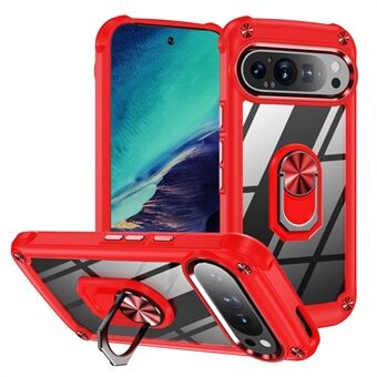 For Google Pixel 9 Pro / Pixel 9 Etui Legering Linse Ramme PC + TPU Støttebena Telefon Bakdeksel