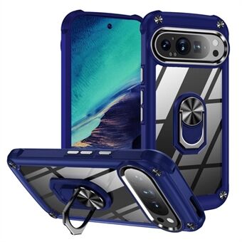 For Google Pixel 9 Pro XL Etui Legering Linse Ramme PC + TPU Stativ Telefon Bakdeksel