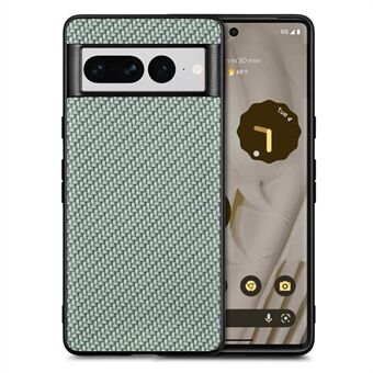 For Google Pixel 7 Pro 5G PU Leather Coated PC+TPU carbon fiber tekstur støtsikker telefonveske Ikke-slip mobildeksel