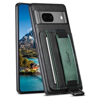 SUTENI H13 for Google Pixel 7 5G, skinndekket PC + TPU-bakdeksel, stativ, kortlomme og håndrem.