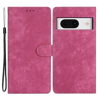 For Google Pixel 8 Solid Color Skin-touch Stand Leather Wallet-deksel til mobiltelefon