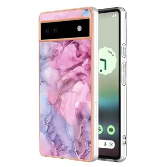 YB IMD Series-16 Stil E for Google Pixel 6a IMD Marmor Mønster Mobildeksel 2.0mm Anti-fall TPU Beskyttelse