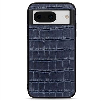 For Google Pixel 8 Fallbestandig Ekte Kukskinn + TPU + PC-telefondeksel Kroko-tekstur telefondeksel