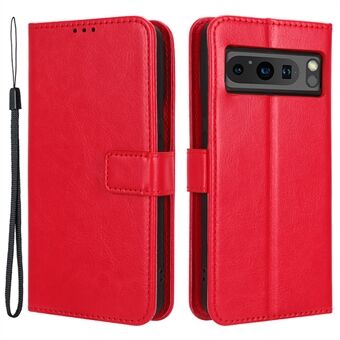 Flip Etui for Google Pixel 8 Pro Anti-fall Stativ Lommebok med Crazy Horse tekstur PU-skinn Telefondeksel