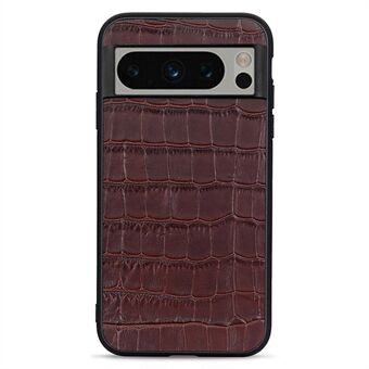 For Google Pixel 8 Pro Krokodil tekstur ekte ku skinn + TPU + PC mobildeksel telefondeksel