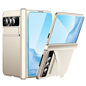 For Google Pixel Fold full beskyttelse telefonveske elektroplatering stativ folding design PC telefondeksel