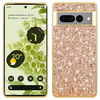 Elektroplater Skall til Google Pixel 8 Glitrende Glitter Pailletter Beskyttende Deksel, TPU-ramme, Hard PC-telefonveske.