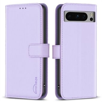 BINFEN COLOR BF17 for Google Pixel 8 Pro TPU+PU lærdeksel med lommebok, magnetisk mobiltelefonstativ