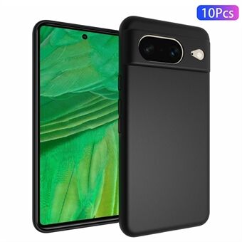 10 stk / pakke for Google Pixel 8 To-sidig Matte Finish Telefonveske Fleksibel TPU-telefondeksel - Svart