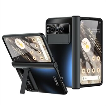 For Google Pixel Fold Kickstand Phone Case Hinge Protection 
Hard PC Cover med Tempered Glass Screen Film