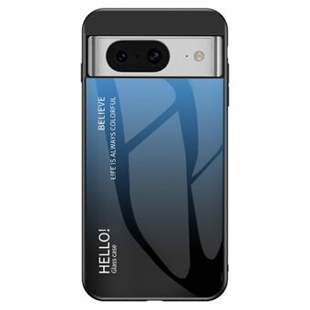 For Google Pixel 8 temperert glass telefon etui gradient støtsikker PC+TPU beskyttelsesdeksel.