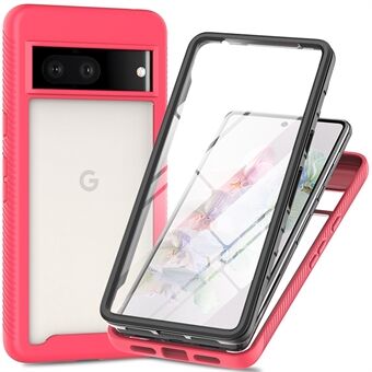 For Google Pixel 8 Etui Støtsikker TPU+PC Telefon Bakdeksel med PET Skjermbeskyttelsesfilm.