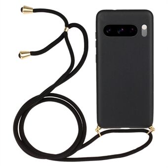 For Google Pixel 8 Pro-deksel Mobildeksel i hvetehalm + TPU-skall med snor