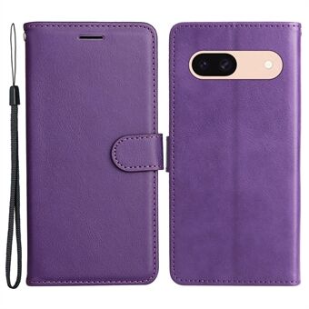 KT Leather-serie 2 For Google Pixel 8a Anti-Scratch PU-lær Skall Ensarfarget Støtte Telefonveske Lommebok