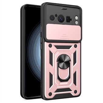 For Google Pixel 8 Pro-etui baklinsebeskyttelse PC+TPU Anti-scratch-telefondeksel med støtteben.