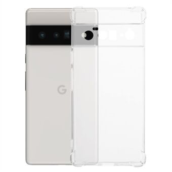 For Google Pixel 6 Pro 5G, Klar TPU-deksel med fire hjørner som beskytter mot fall.