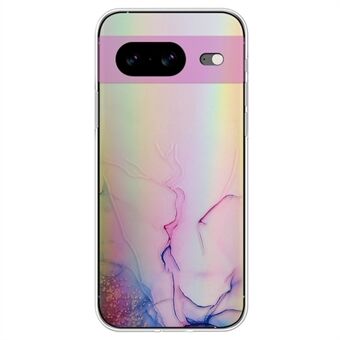 For Google Pixel 8 TPU-deksel, fargerikt laser marmor mønster beskyttende telefondeksel.