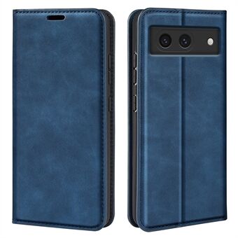 For Google Pixel 8a-dekselet Støtsikkert telefondeksel Skin-Touch PU-skinnomslag