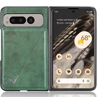 For Google Pixel Fold Stativdeksel med anti-fall PU+TPU-kortholder Mobiltelefonlokk