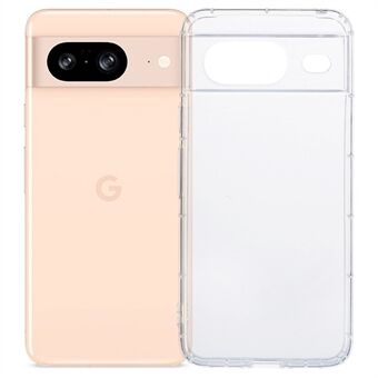 For Google Pixel 8 TPU-deksel med airbagbeskyttelse, gjennomsiktig mobildeksel (nøyaktig linsespor)