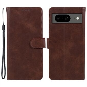 For Google Pixel 8 Magnetisk Telefon Etui PU Skinn+TPU Kortholder Cover med Håndreim