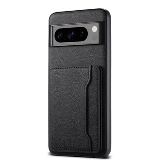 For Google Pixel 8 Pro Case Calf Textur Kortholdere Lærbelagt PC+TPU-deksel