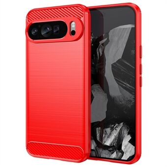 For Google Pixel 9 Pro XL TPU-etui med karbonfibertekstur Mobiltelefondeksel